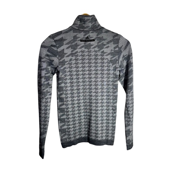 Adidas by Stella McCartney Houndstooth Pattern Long Sleeve 1/4 Zip Sweater XS - Picture 3 of 12